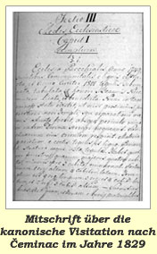 Mitschrift �ber die kanonische Visitation nach �eminac im Jahre 1829